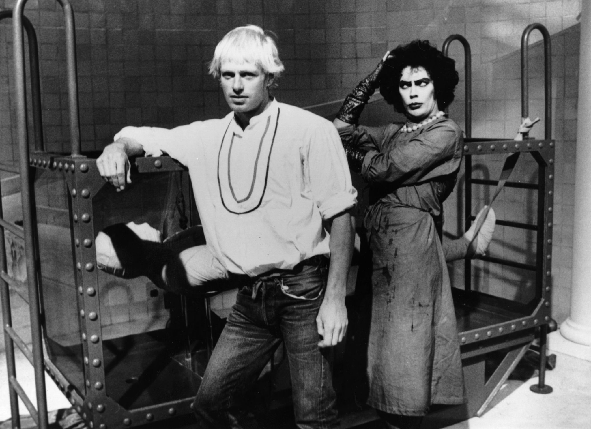 Tim Curry and Peter Hinwood in The Rocky Horror Picture Show (1975)