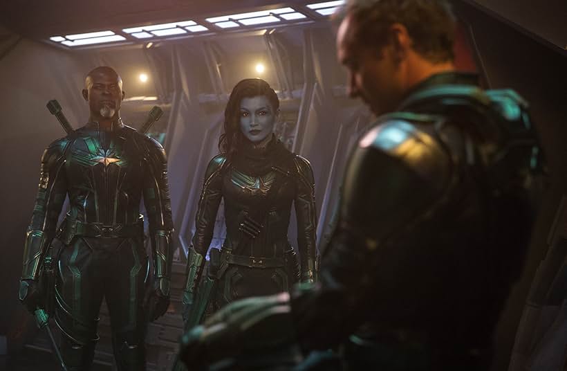 Jude Law, Djimon Hounsou, and Gemma Chan in Captain Marvel (2019)