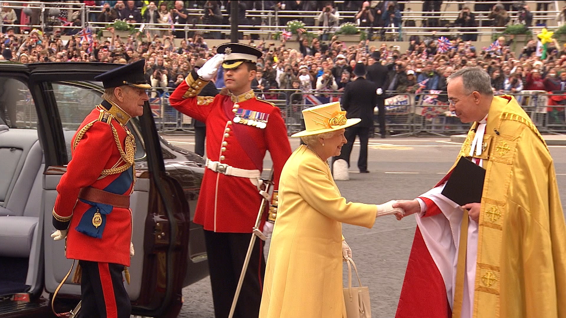 Prince Philip and Queen Elizabeth II in The Royal Wedding (2011)