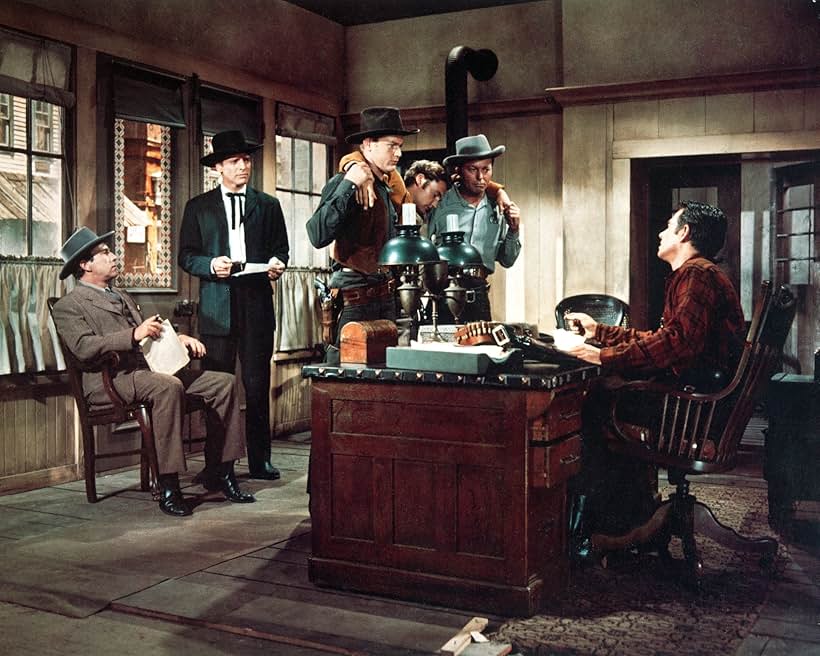 Burt Lancaster, Dennis Hopper, Whit Bissell, DeForest Kelley, John Hudson, and Martin Milner in Gunfight at the O.K. Corral (1957)