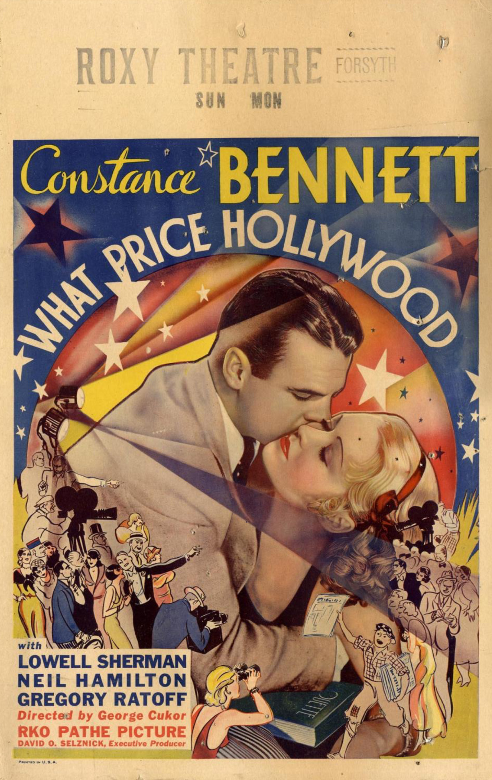 Constance Bennett, George Cukor, Neil Hamilton, Gregory Ratoff, and Lowell Sherman in What Price Hollywood? (1932)