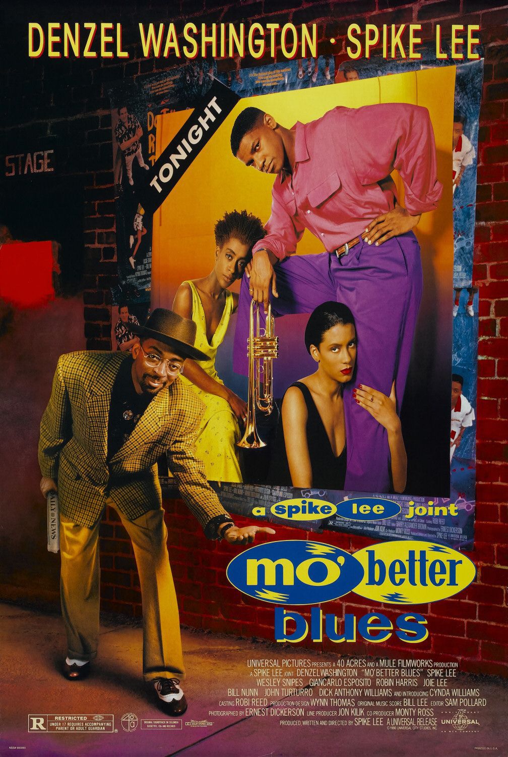 Denzel Washington, Spike Lee, Joie Lee, and Cynda Williams in Mo' Better Blues (1990)