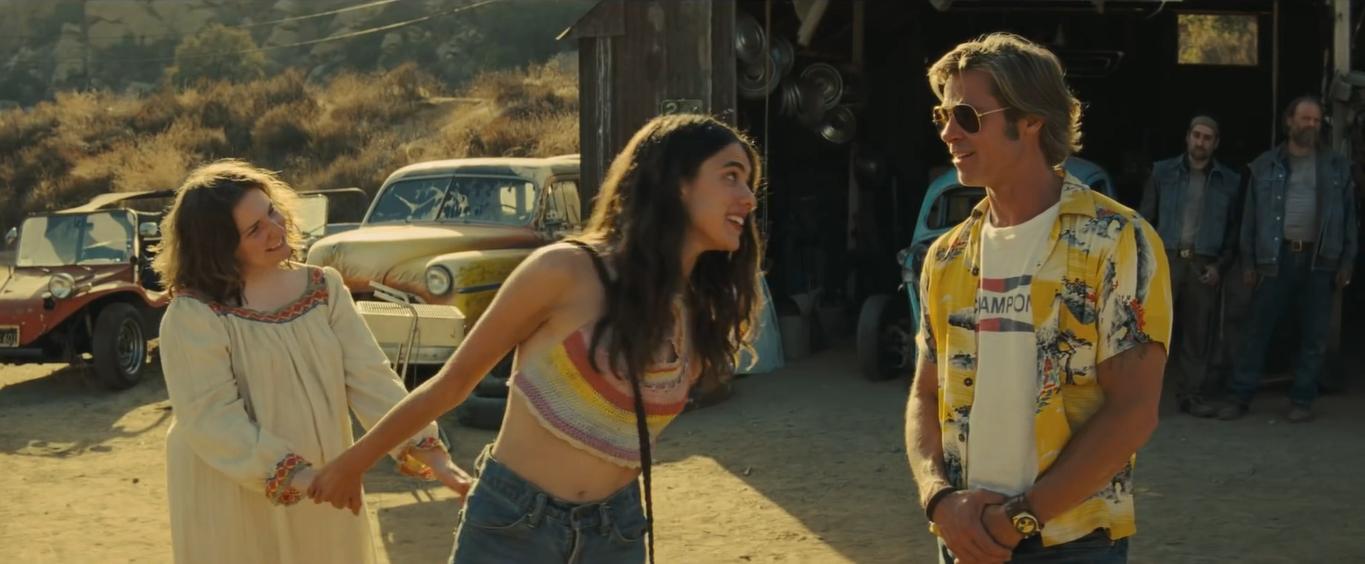 Brad Pitt, Lena Dunham, and Margaret Qualley in Once Upon a Time... in Hollywood (2019)