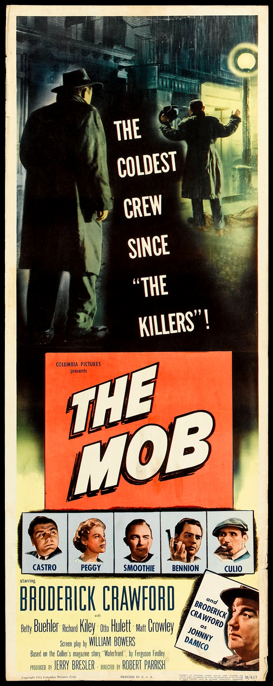 Ernest Borgnine, Broderick Crawford, Neville Brand, Matt Crowley, Frank DeKova, and John Marley in The Mob (1951)