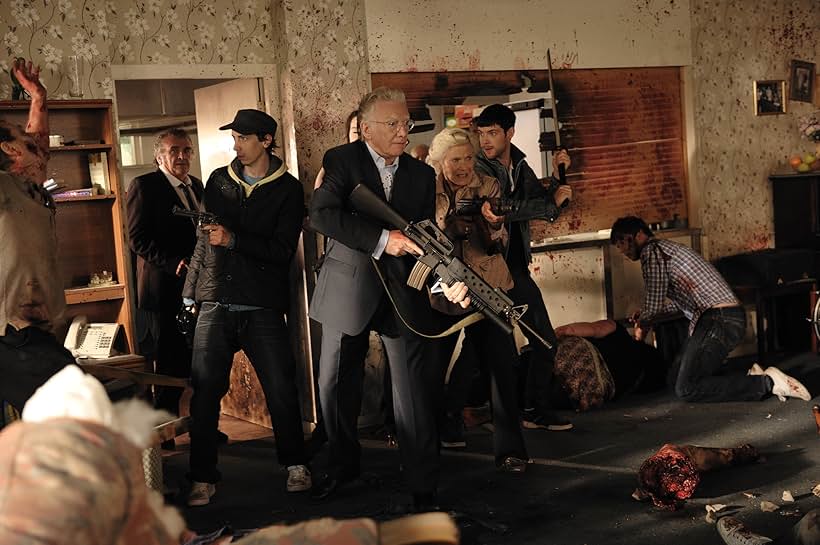 Honor Blackman, Alan Ford, Tony Selby, Rasmus Hardiker, and Harry Treadaway in Cockneys vs Zombies (2012)