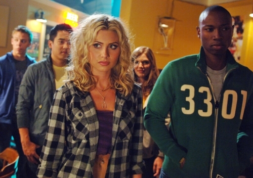 Robbie Jones, Aly Michalka, and Jeremy Wong in Hellcats (2010)