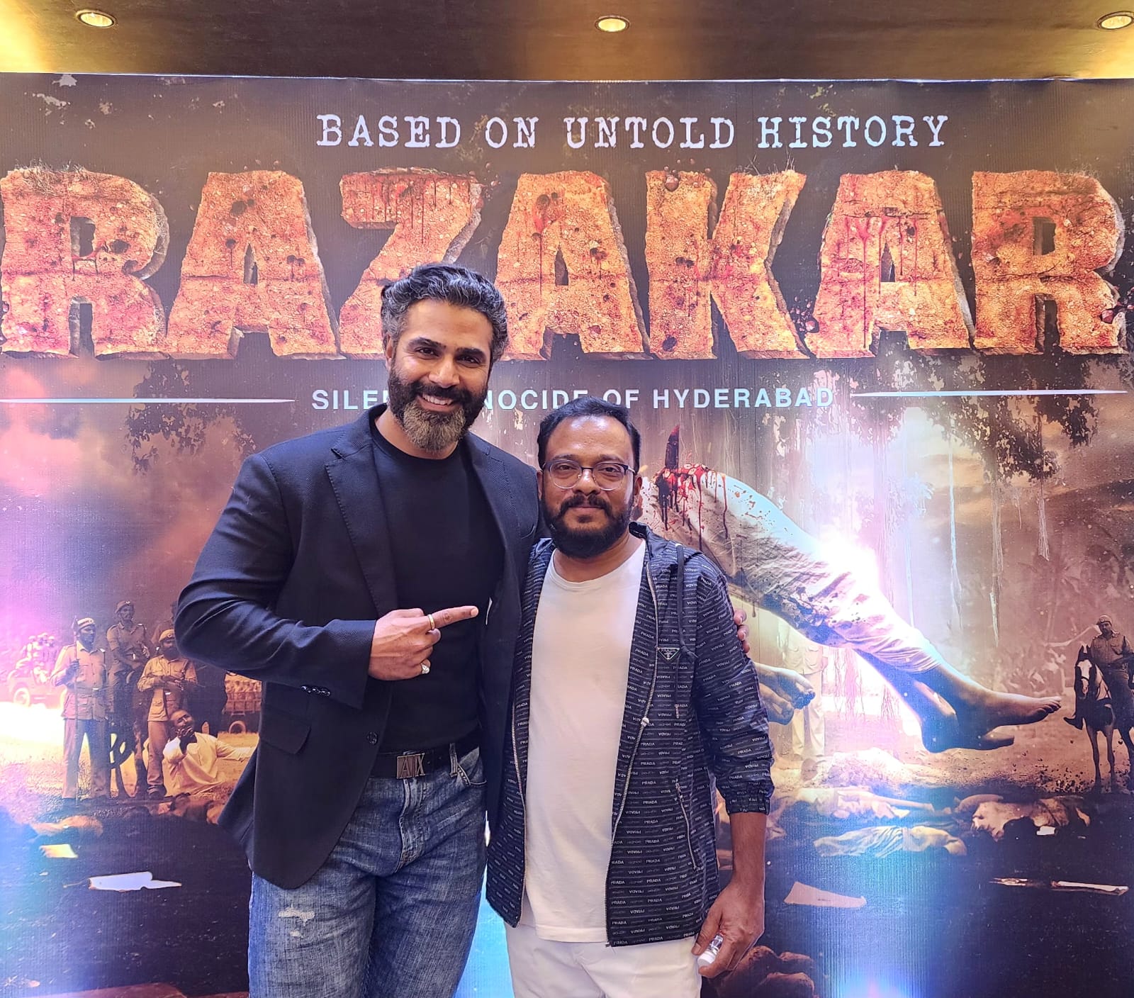 At Razakar pre release event with the director, Yata Satyanarayana