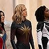 Brie Larson, Iman Vellani, and Teyonah Parris in The Marvels (2023)