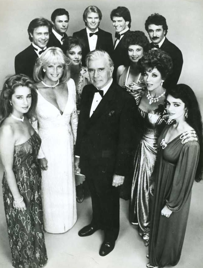 Deborah Adair, Kathleen Beller, Pamela Bellwood, Joan Collins, John Forsythe, Linda Evans, Jack Coleman, John James, Pamela Sue Martin, Michael Nader, Geoffrey Scott, and Gordon Thomson in Dynasty (1981)