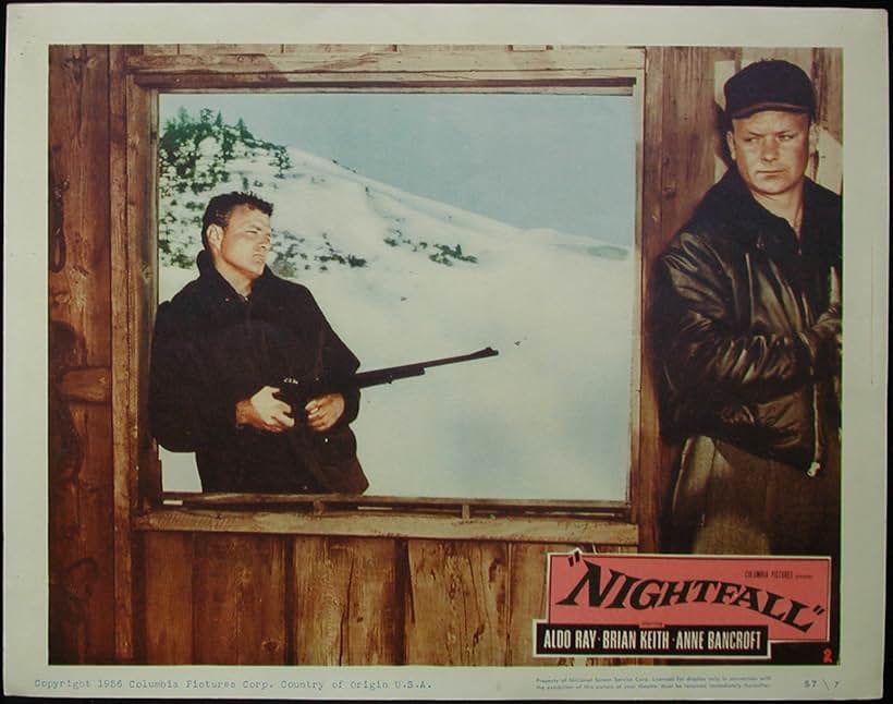 Brian Keith and Aldo Ray in Nightfall (1956)