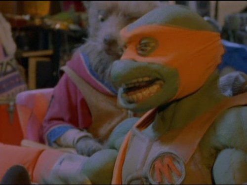 Stephen Mendel and Kirby Morrow in Ninja Turtles: The Next Mutation (1997)