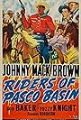 Bob Baker, Johnny Mack Brown, Fuzzy Knight, and Frances Robinson in Riders of Pasco Basin (1940)