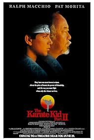 Ralph Macchio and Pat Morita in The Karate Kid Part II (1986)