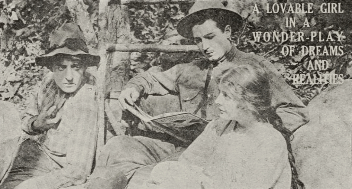 Enid Bennett, John Gilbert, and Gayne Whitman in Princess of the Dark (1917)