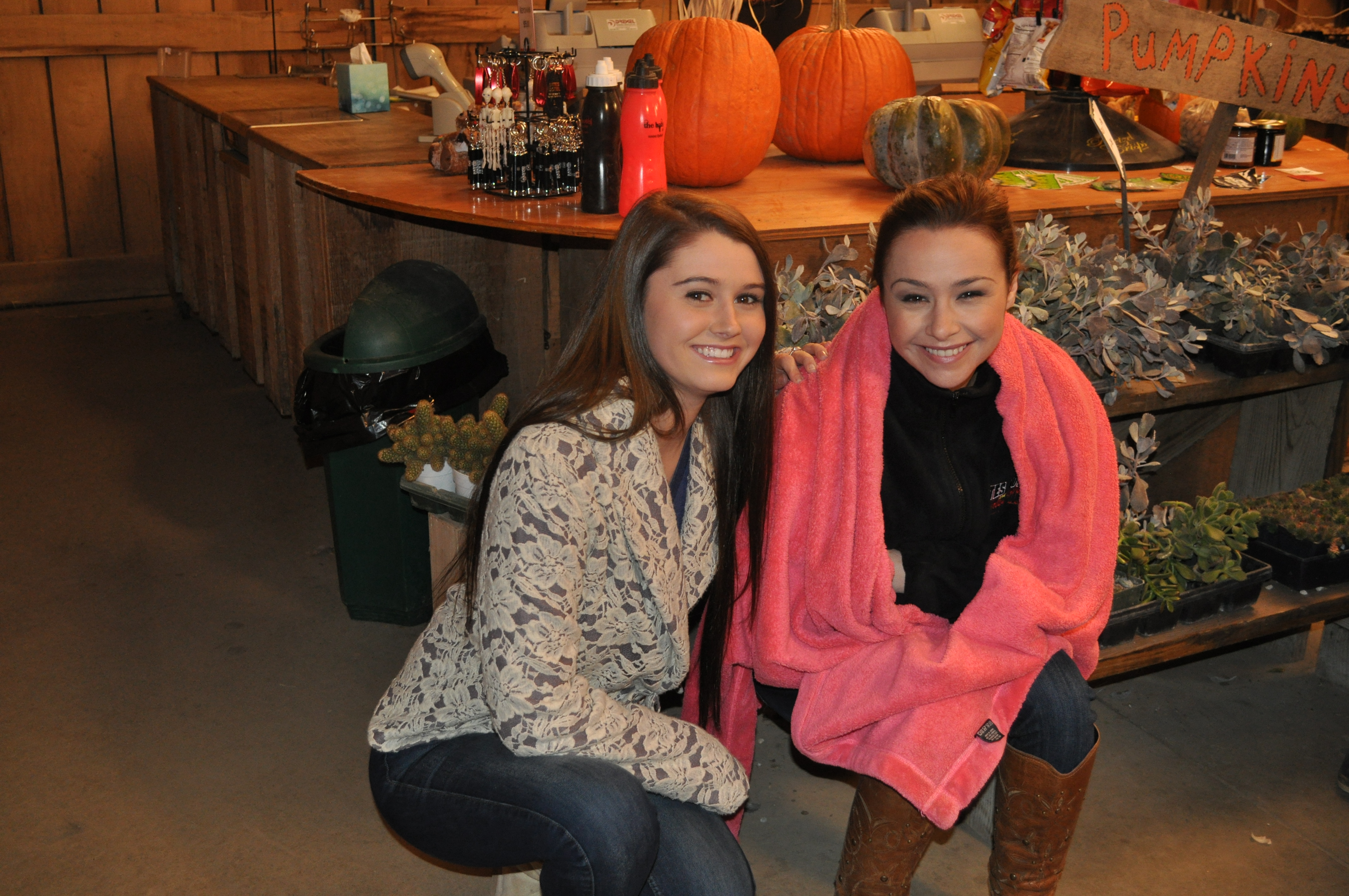 Courtney Baxter and Danielle Harris on the set of "Hallow's Eve" November 2011