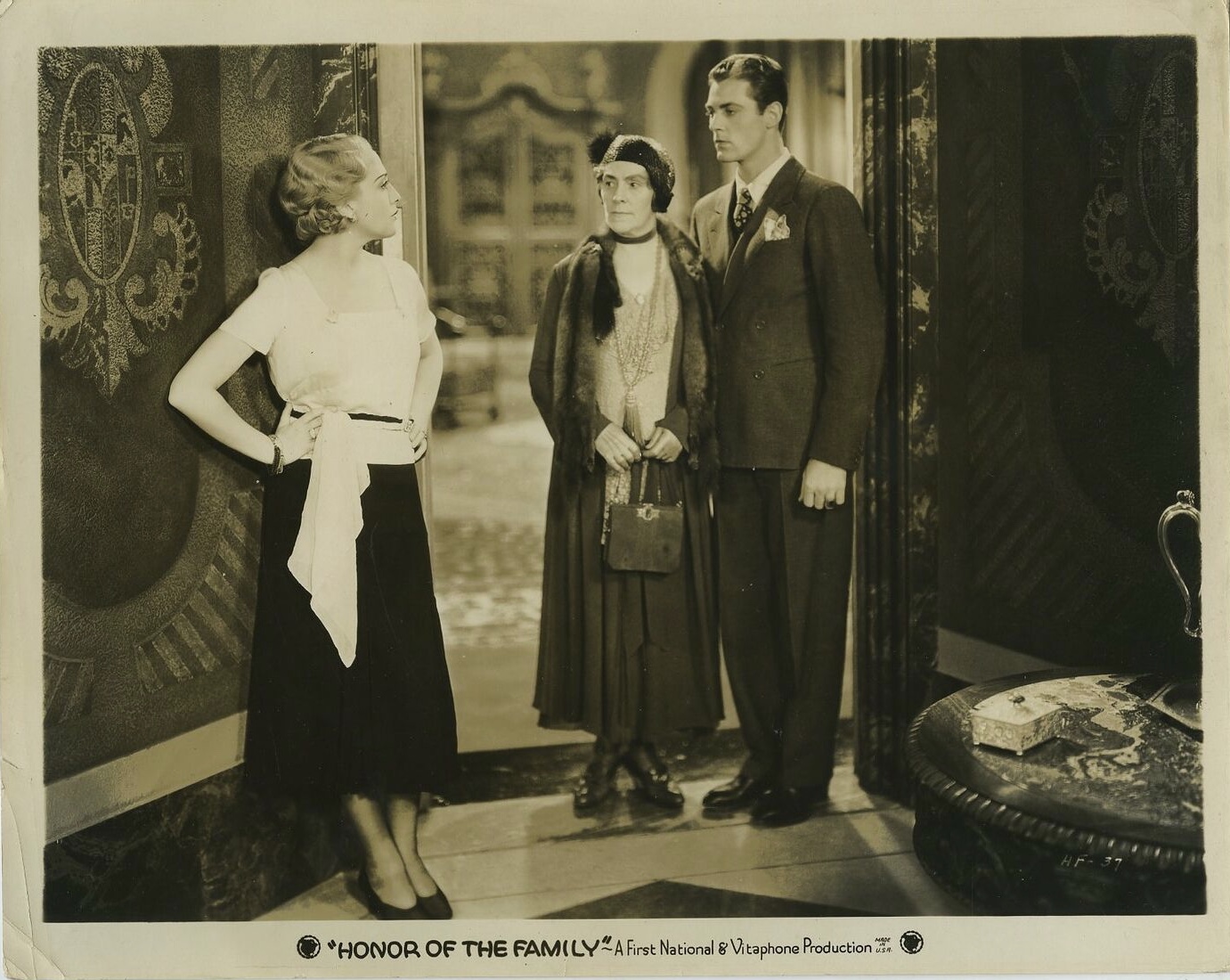 Blanche Friderici, Bebe Daniels, and Allan Lane in Honor of the Family (1931)