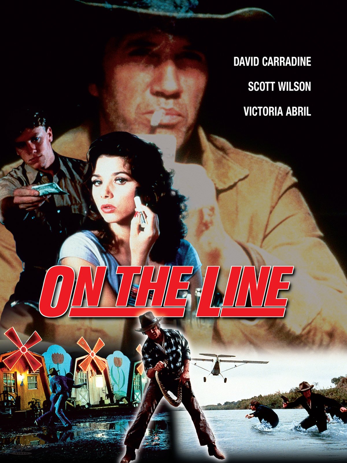 Victoria Abril and David Carradine in On the Line (1984)