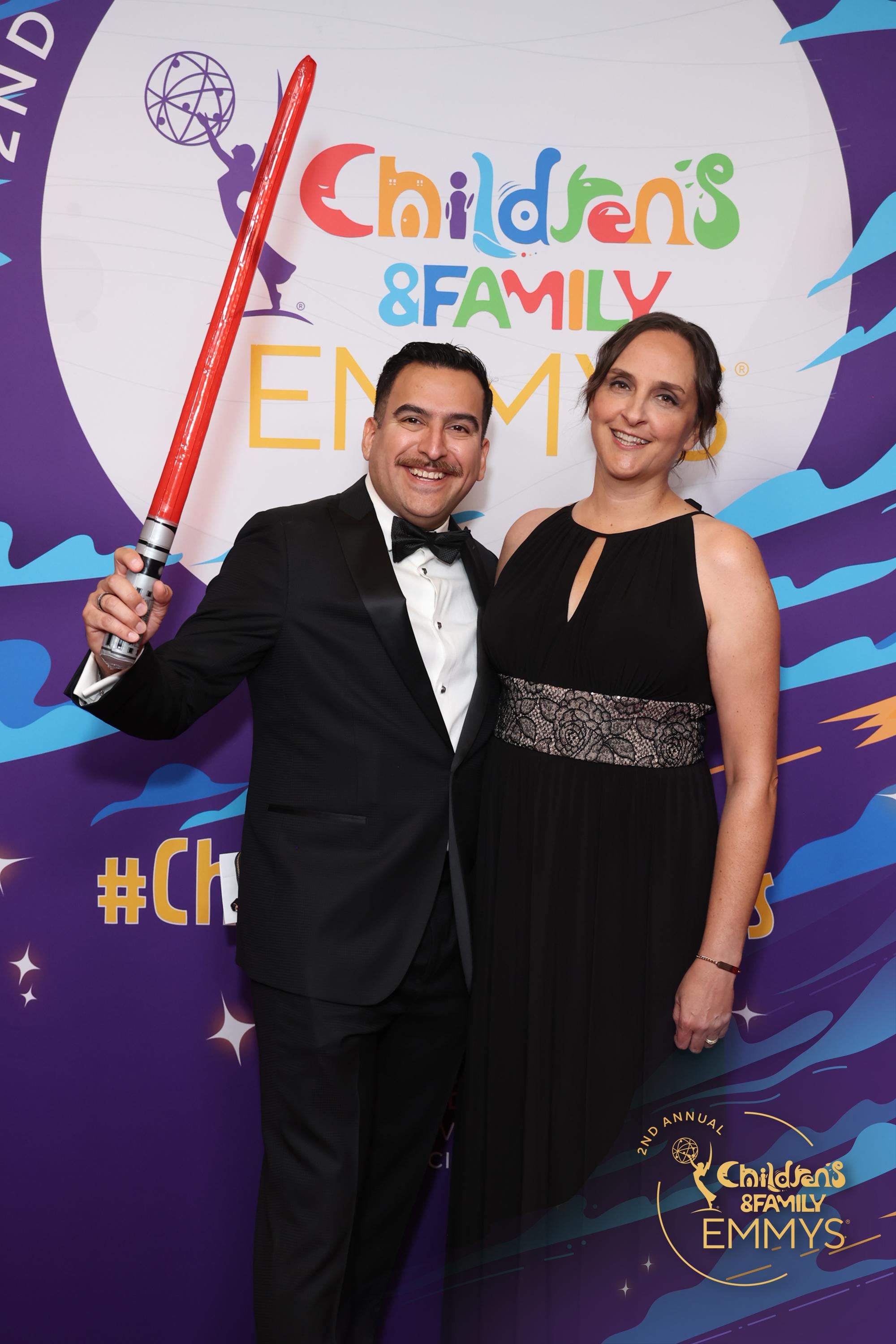 David Bonilla, MPSE and Heather Olsen MPSE attend the Childrens Emmy Award show