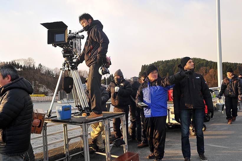 Hideo Nakata and Lucas Akoskin on the set of Words with Gods.