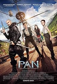 Hugh Jackman, Garrett Hedlund, Rooney Mara, and Levi Miller in Pan (2015)