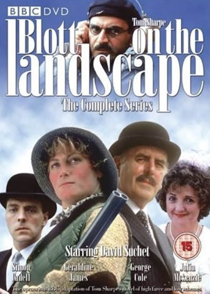 George Cole, Geraldine James, and David Suchet in Blott on the Landscape (1985)