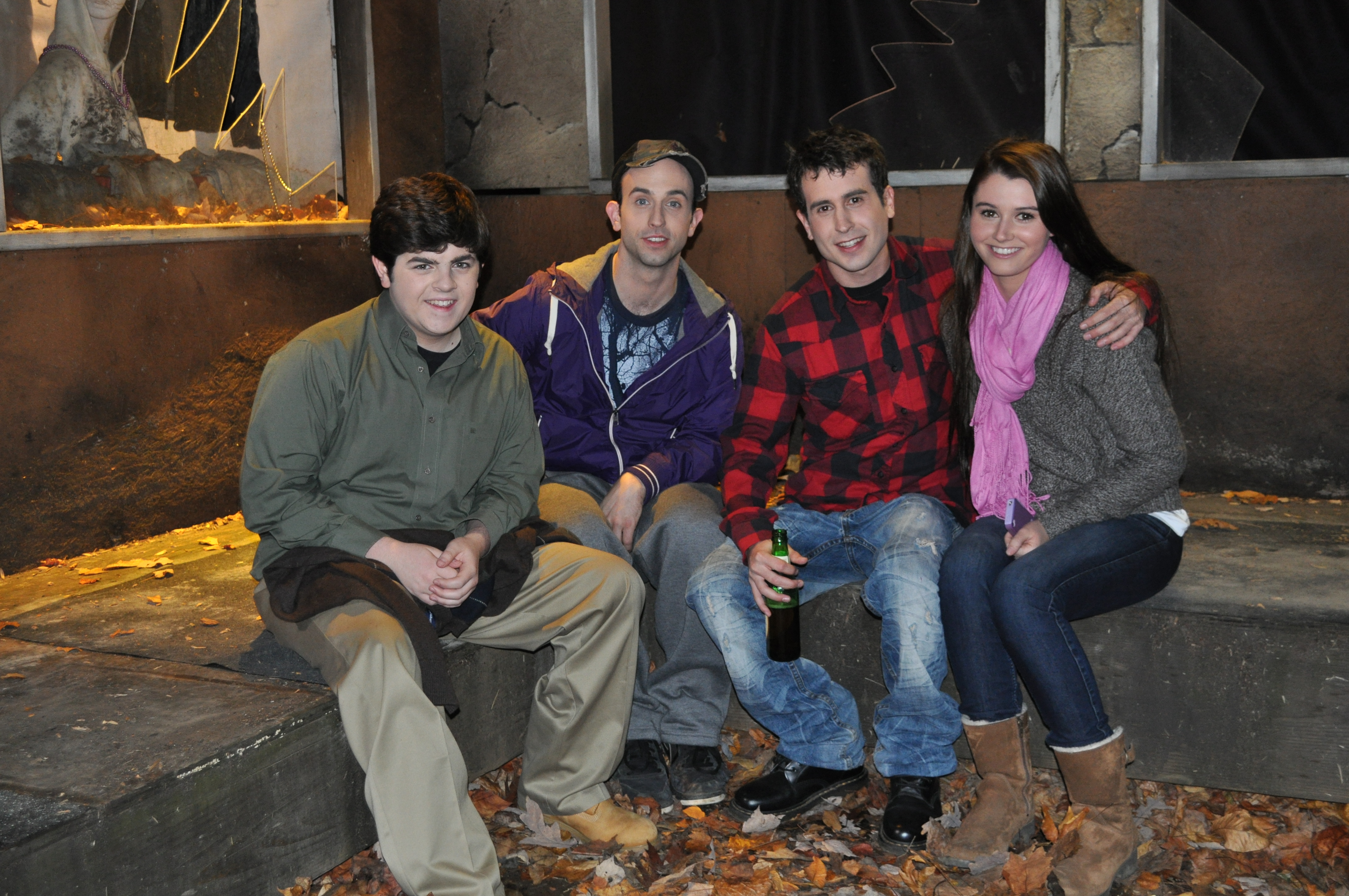 Courtney Baxter, Josh Flitter, Ricky Rude, Steve Medvidick on set of "Hallow's Eve" November 2011