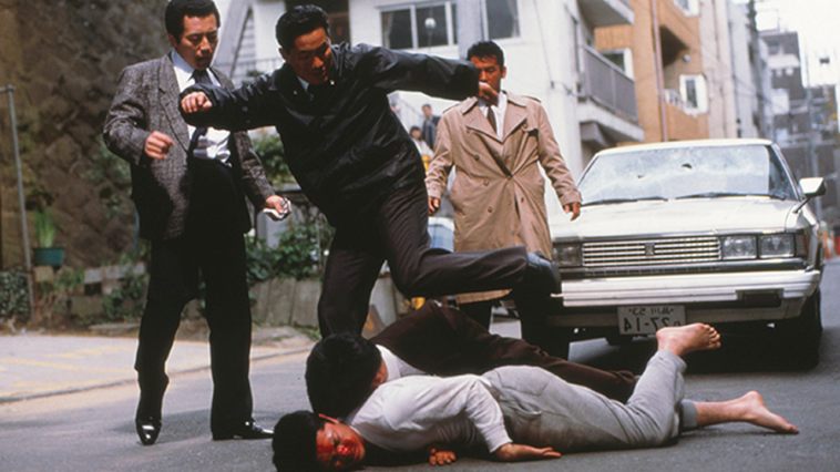 Takeshi Kitano and Makoto Ashikawa in Violent Cop (1989)