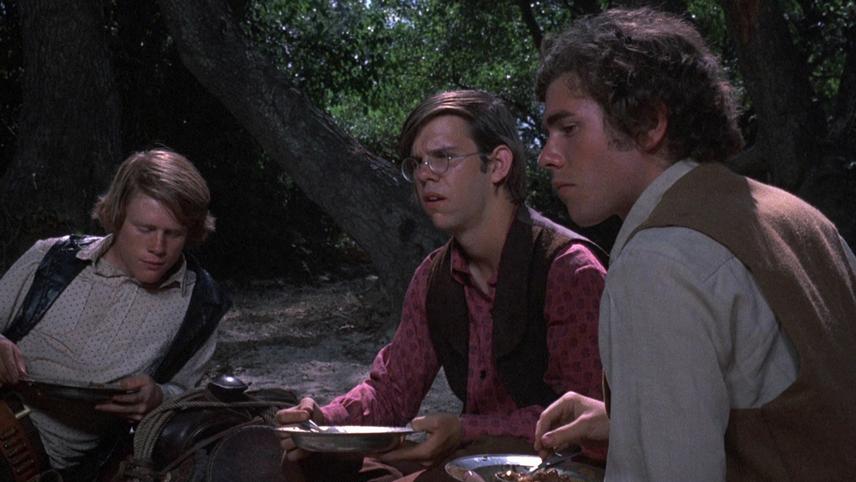 Ron Howard, Charles Martin Smith, and Gary Grimes in The Spikes Gang (1974)