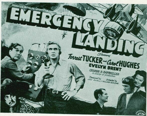 Evelyn Brent, Budd Buster, Thornton Edwards, Carol Hughes, I. Stanford Jolley, Forrest Tucker, and Emmett Vogan in Emergency Landing (1941)