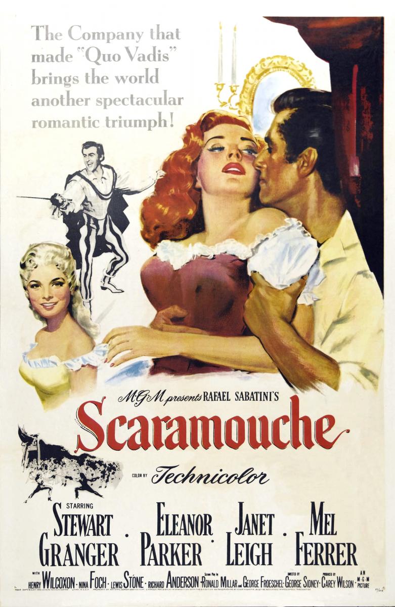 Stewart Granger, Janet Leigh, and Eleanor Parker in Scaramouche (1952)