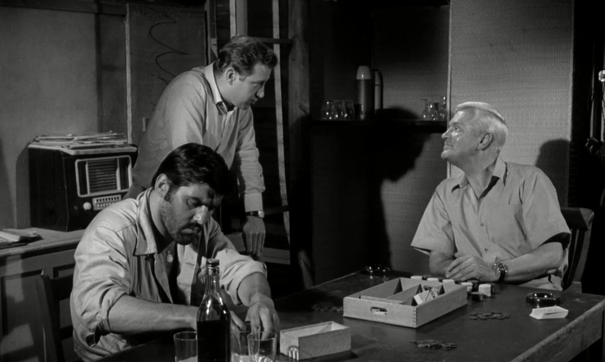 Mario Adorf, Hansjörg Felmy, and Peter van Eyck in Station Six Sahara (1963)