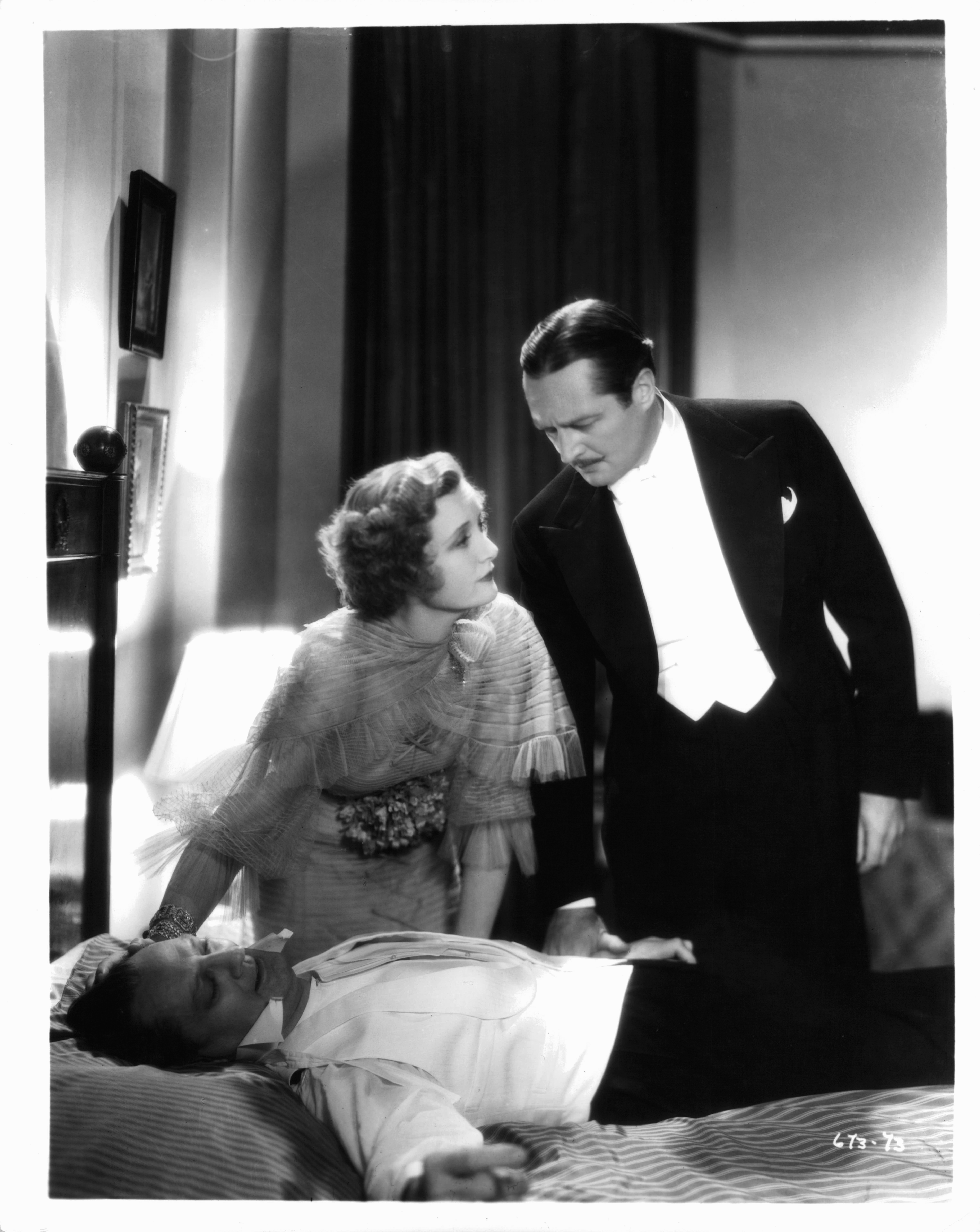 Lionel Barrymore, Billie Burke, and Edmund Lowe in Dinner at Eight (1933)