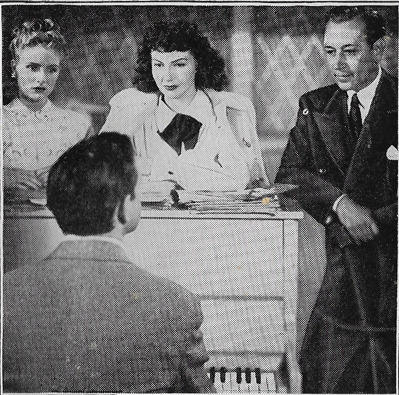 Lynn Bari, Virginia Huston, Joseph Pevney, and George Raft in Nocturne (1946)