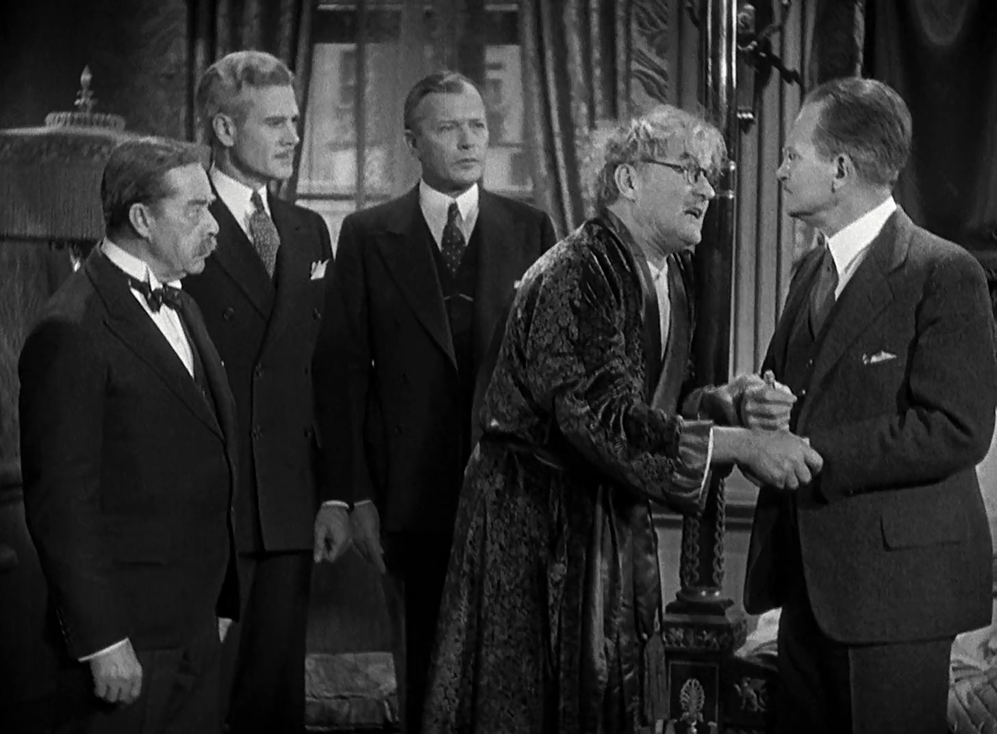 Richard Bennett, Willard Robertson, John St. Polis, Larry Steers, and Frederick Sullivan in If I Had a Million (1932)