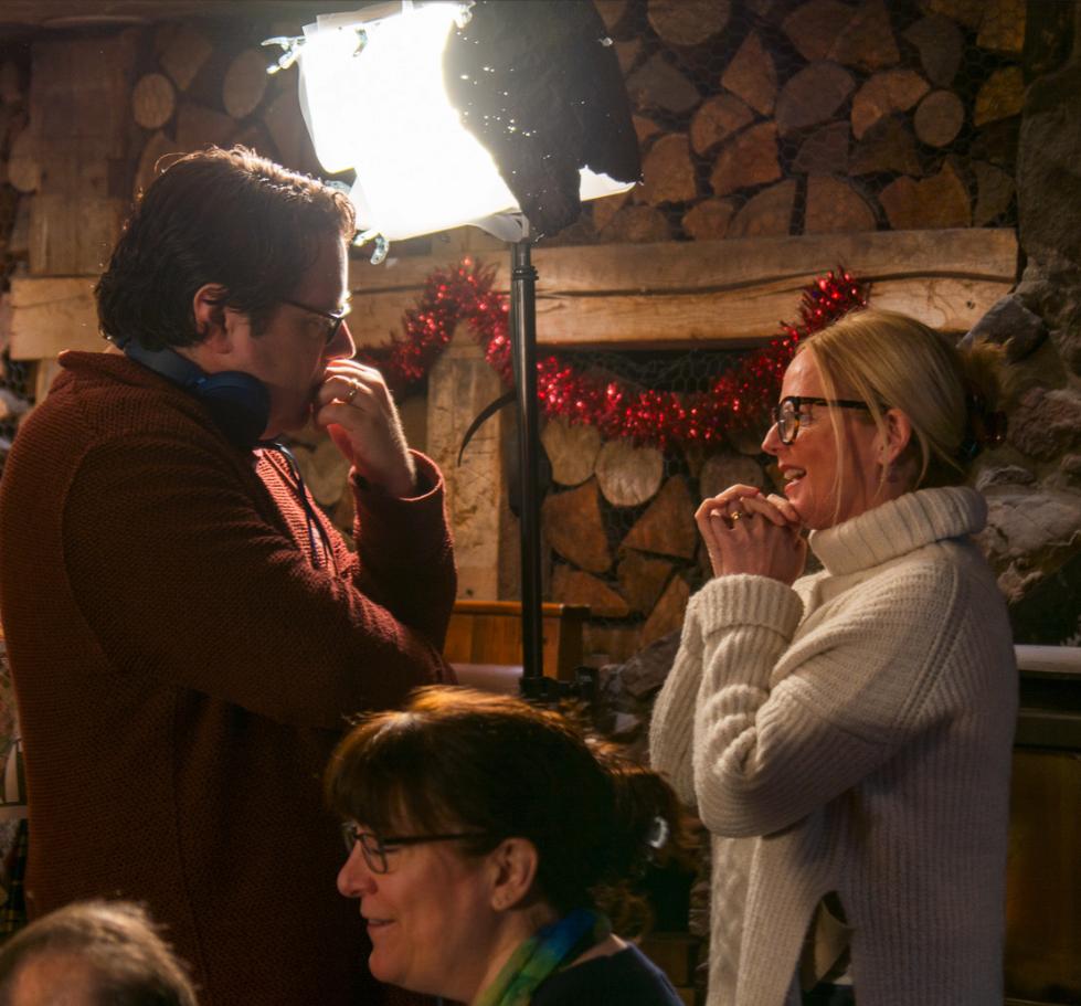 Director Ryan Hendrick discussing a scene with actor Clare Grogan