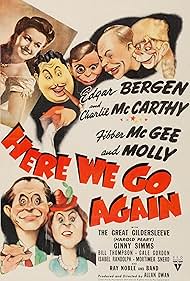 Edgar Bergen, Jim Jordan, Marian Jordan, Harold Peary, Ginny Simms, Charlie McCarthy, and Mortimer Snerd in Here We Go Again (1942)