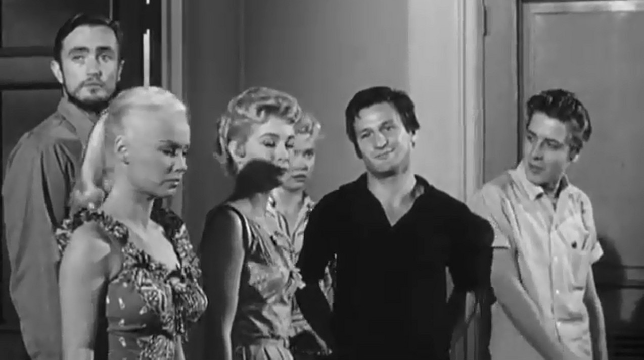 Eddie Cochran, Yvonne Lime, Lori Nelson, and Mamie Van Doren in Untamed Youth (1957)