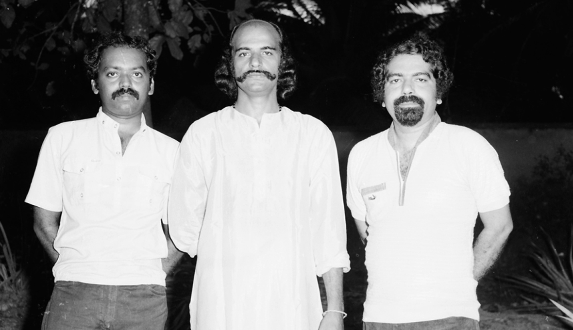 Ramachandra Babu, K.G. George, and Bharat Gopy in Yavanika (1982)