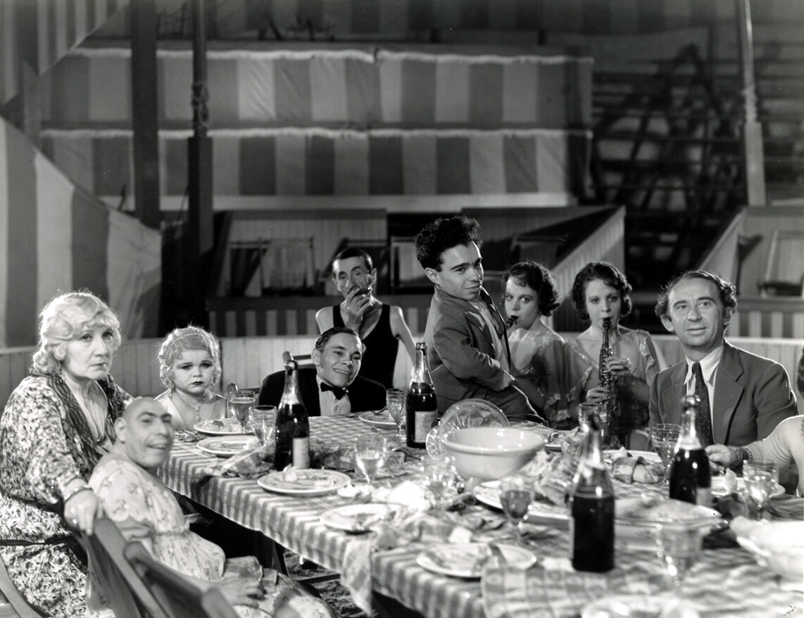 Roscoe Ates, Rose Dione, Daisy Earles, Johnny Eck, Daisy Hilton, Violet Hilton, Peter Robinson, Angelo Rossitto, and Schlitze in Freaks (1932)