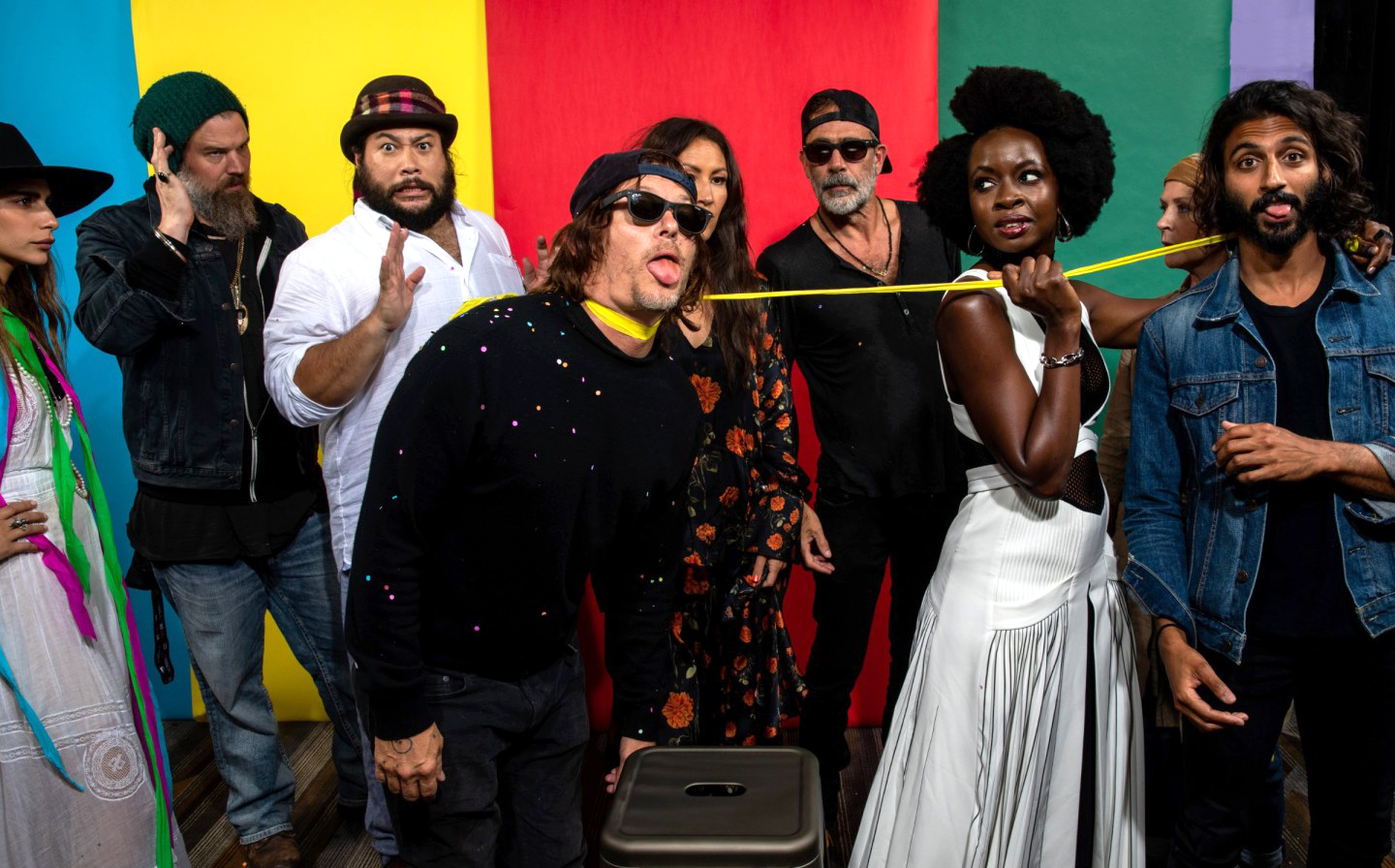 Avi Nash, Norman Reedus, Danai Gurira, Jeffrey Dean Morgan, Cooper Andrews, Melissa Mcbride, Nadia Hilker, Eleanor Matsuura, Ryan Hurst at event for The Walking Dead at San Diego Comic-Con