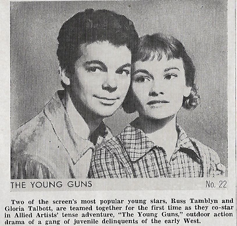 Gloria Talbott and Russ Tamblyn in The Young Guns (1956)