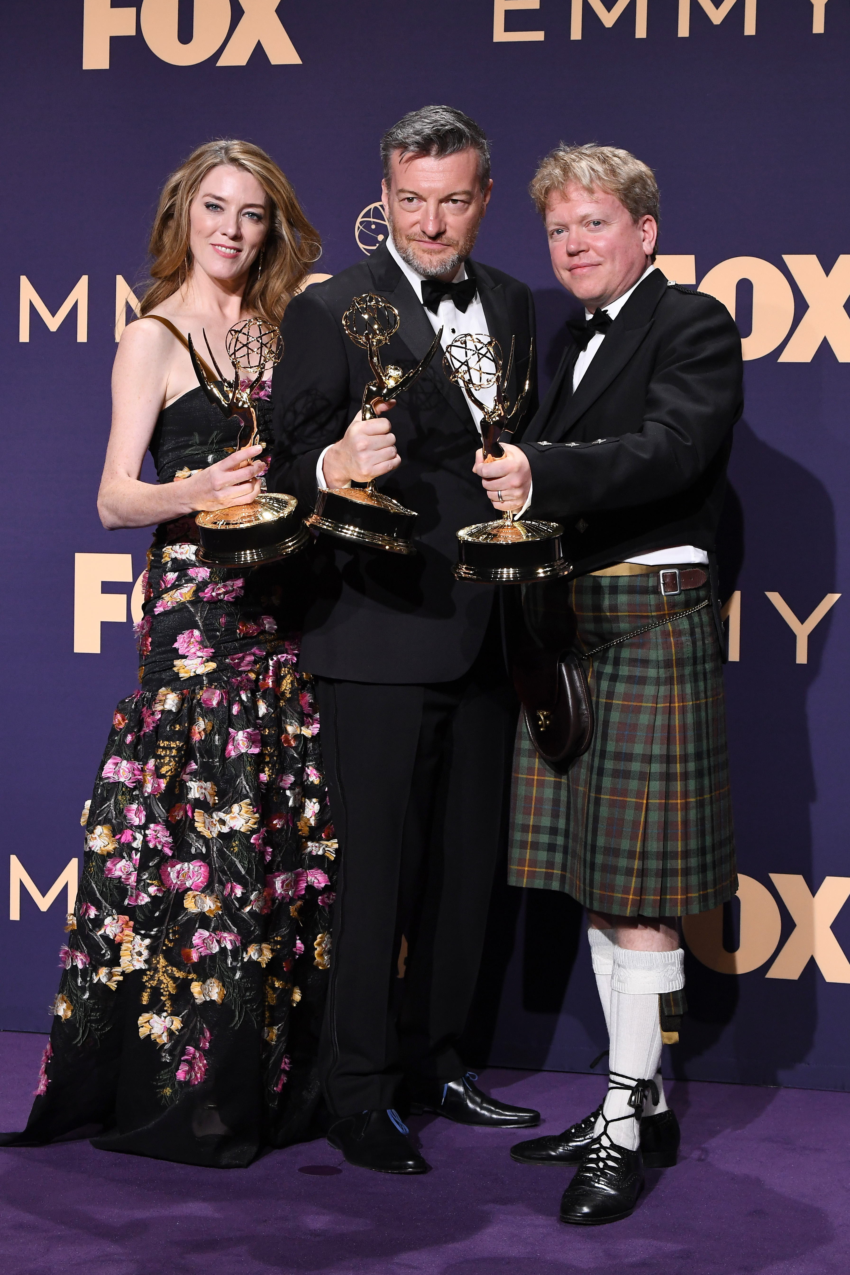 Charlie Brooker, Annabel Jones, and Russell McLean at an event for The 71st Primetime Emmy Awards (2019)