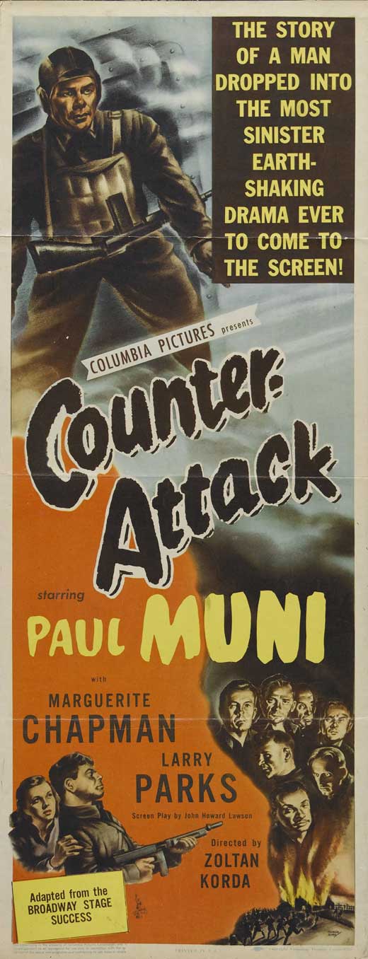 Louis V. Arco, Walter Bonn, Sven Hugo Borg, Marguerite Chapman, Frederick Giermann, Peter Helmers, Paul Muni, Larry Parks, Ivan Triesault, and Wolfgang Zilzer in Counter-Attack (1945)