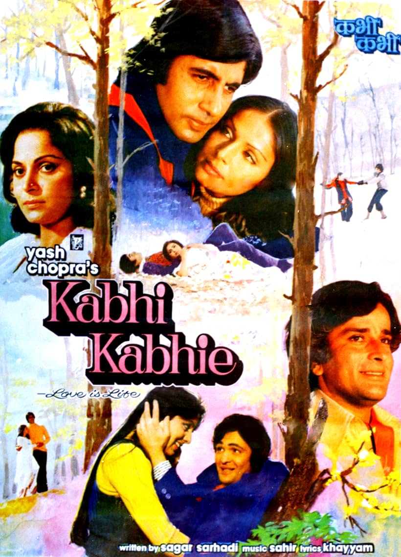 Amitabh Bachchan, Shashi Kapoor, Rakhee Gulzar, Rishi Kapoor, Waheeda Rehman, and Neetu Singh in Kabhi Kabhie (1976)