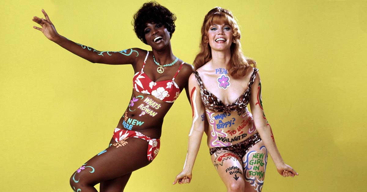 Teresa Graves and Pamela Rodgers in Rowan & Martin's Laugh-In (1967)