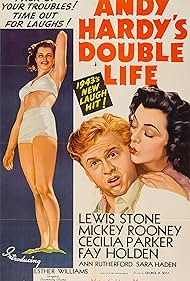 Mickey Rooney, Ann Rutherford, and Esther Williams in Andy Hardy's Double Life (1942)