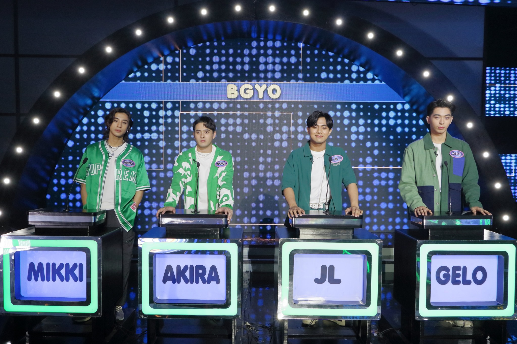 JL Toreliza, Gelo Rivera, Mikki Claver, and Akira Morishita in Family Feud (2022)