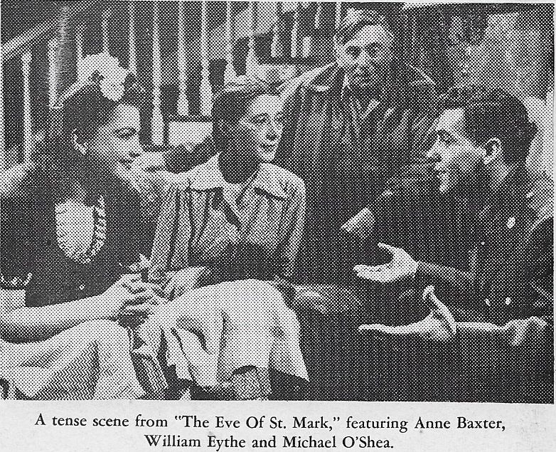 Anne Baxter, Ray Collins, William Eythe, and Ruth Nelson in The Eve of St. Mark (1944)