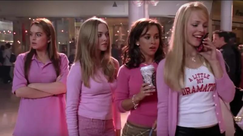 Lacey Chabert, Lindsay Lohan, Rachel McAdams, and Amanda Seyfried in Mean Girls (2004)