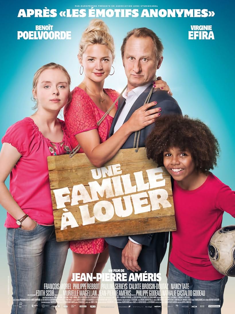 Benoît Poelvoorde, Pauline Serieys, Virginie Efira, and Calixte Broisin-Doutaz in Une famille à louer (2015)